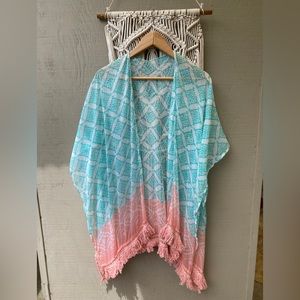 Boho Kimono Open Arms Crochet Fringe 444